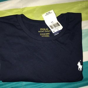 Navy blue polo t shirt .